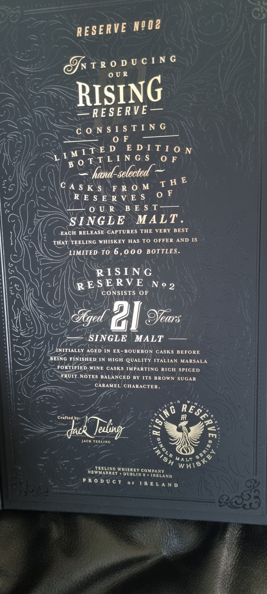 ORIGINAL DISTILLERY BOTLING TEELING 21Y RISING RESERVE N°2  MARSALA CASK LIMITED EDITION 46%