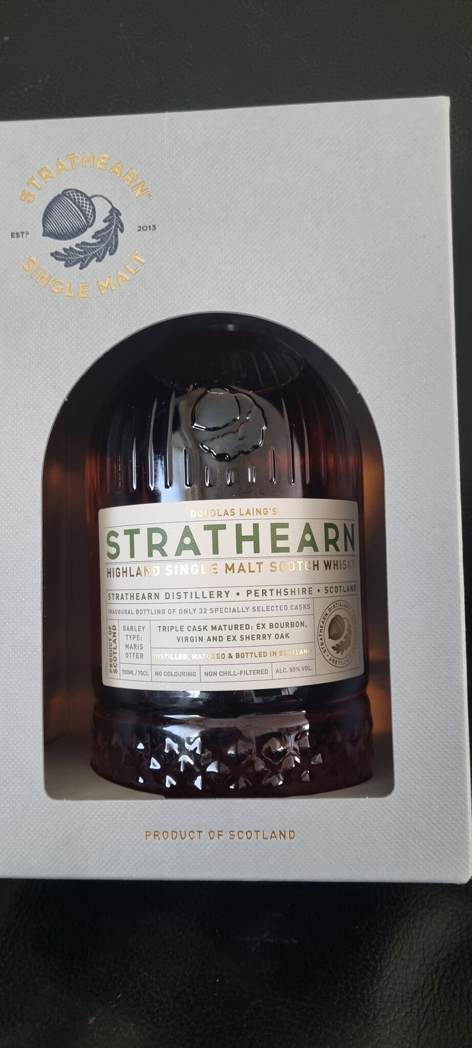 ORIGINAL DISTILLERY BOTLING STRATHEARN INAUGURAL RELEASE  50%   DOUGLES LAING'S  STRATHEARN DISTILLERY