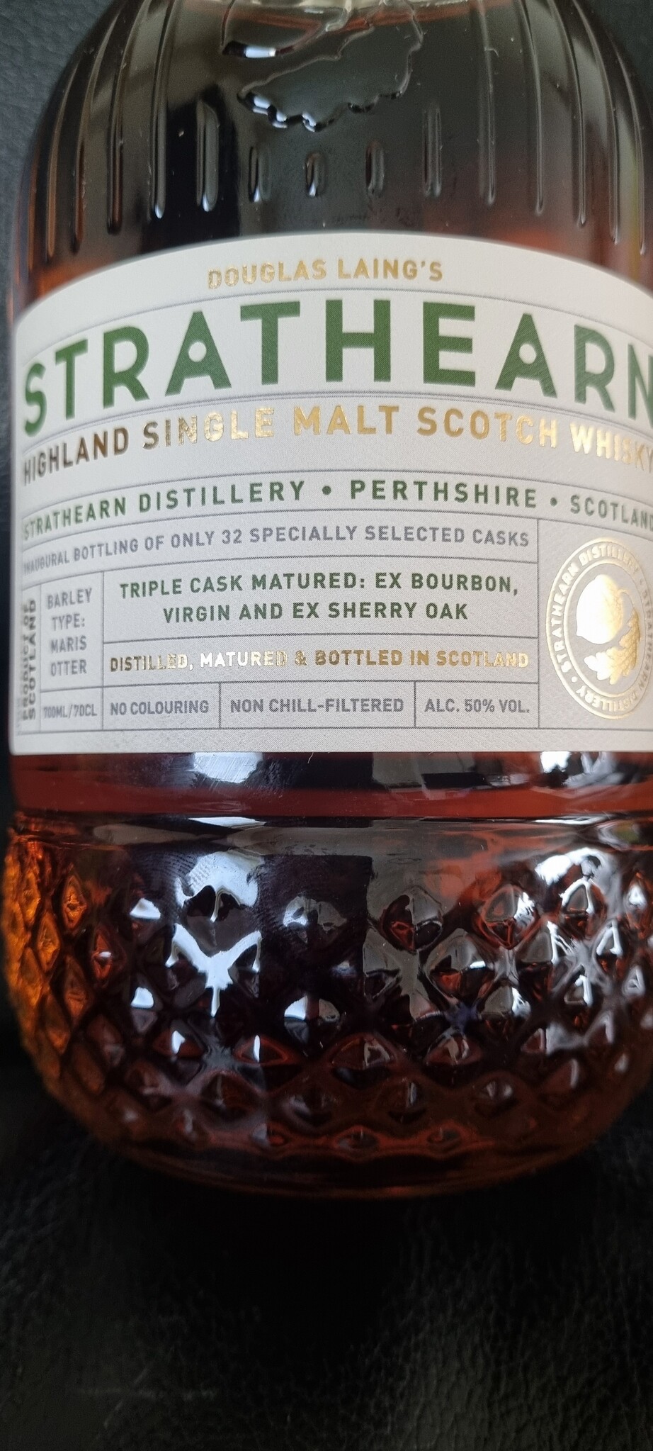 ORIGINAL DISTILLERY BOTLING STRATHEARN INAUGURAL RELEASE  50%   DOUGLES LAING'S  STRATHEARN DISTILLERY