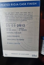 ORIGINAL DISTILLERY BOTLING GLEN MORAY PEATED RIOJA CASK 11Y 2012-2023 58.8% WAREHOUSE 1 OB
