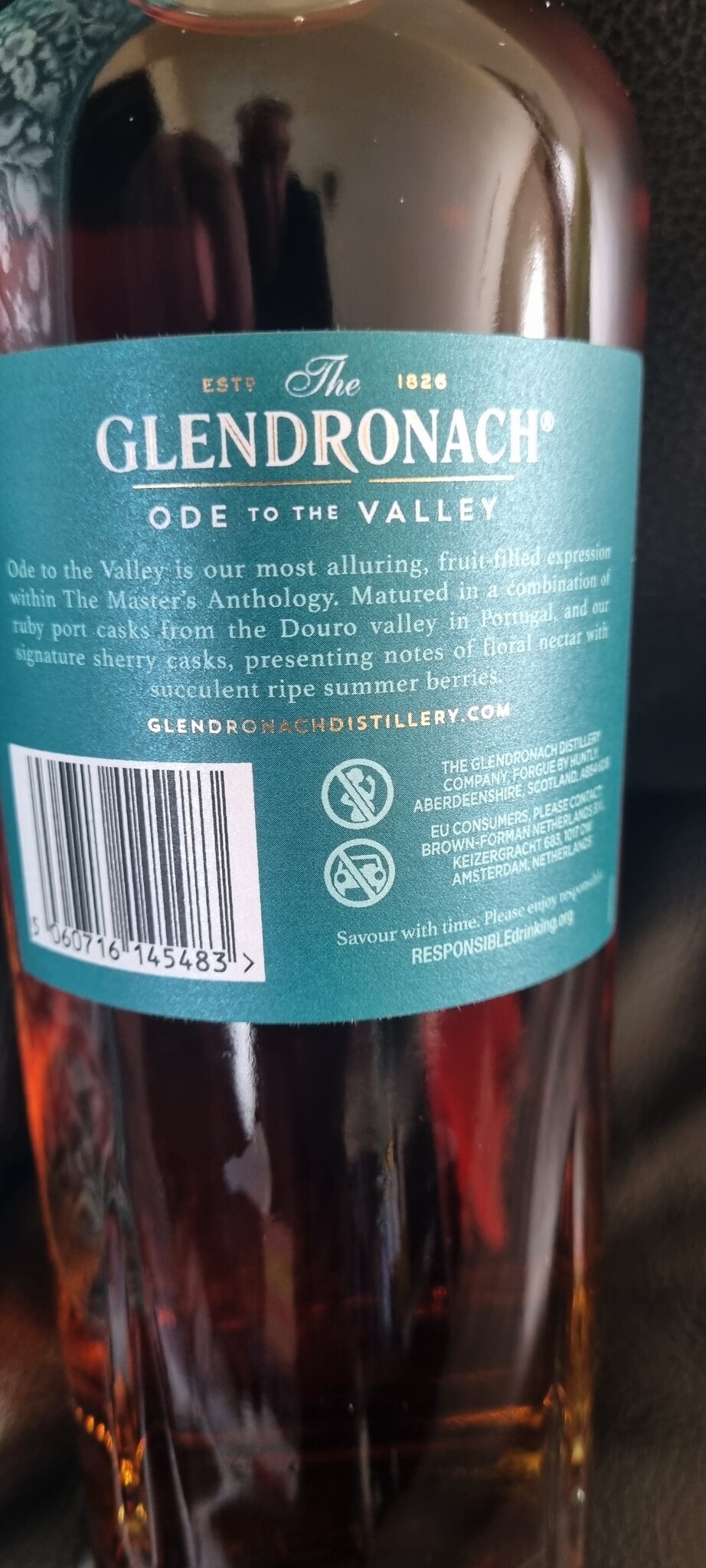 ORIGINAL DISTILLERY BOTLING GLENDRONACH ODE VALLEY SHERRY & PORT CASKS 46.2%  OB
