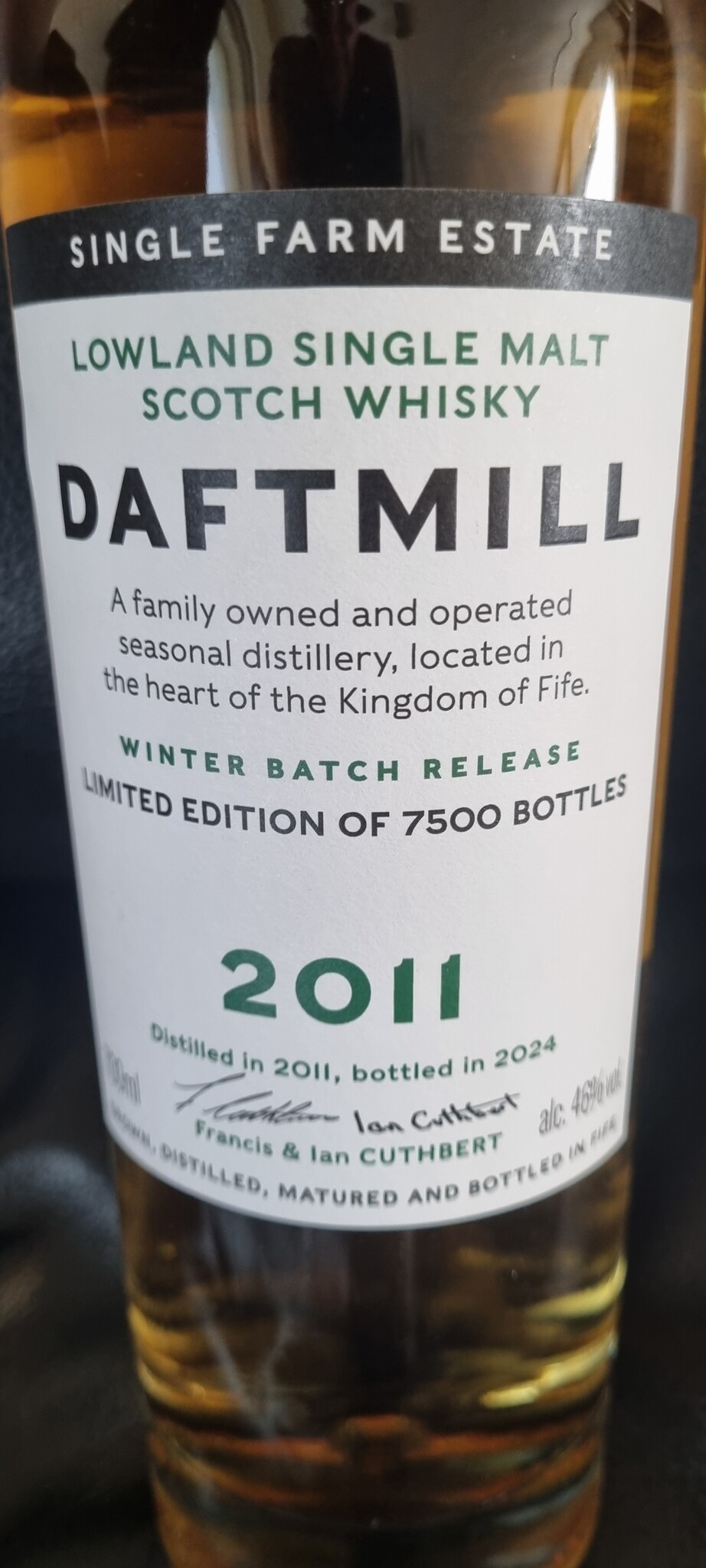 ORIGINAL DISTILLERY BOTLING DAFTMILL 2011-2024  WINTER RELEASE 46% OB