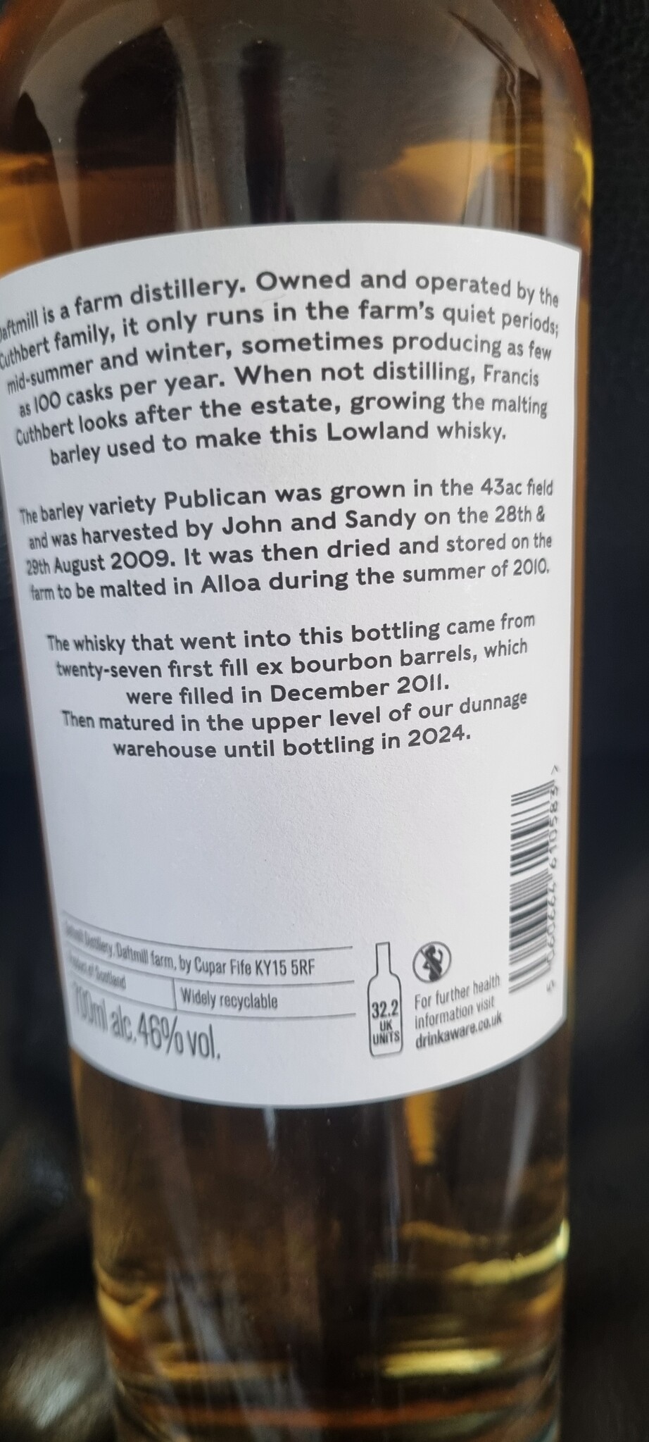 ORIGINAL DISTILLERY BOTLING DAFTMILL 2011-2024  WINTER RELEASE 46% OB