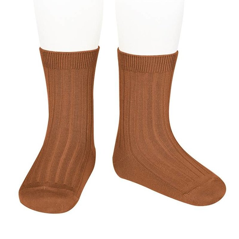 Condor  Wide Ribbed  Children Socks Rust