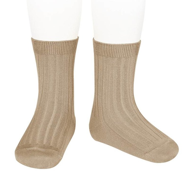 Condor  Condor Wide Ribbed  Socks Camel