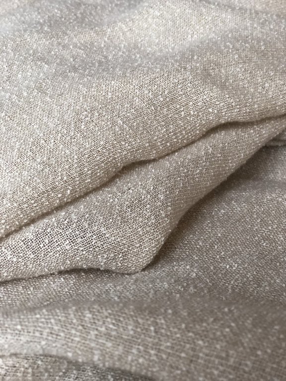 Grainy textured linen/cotton blend curtain fabric