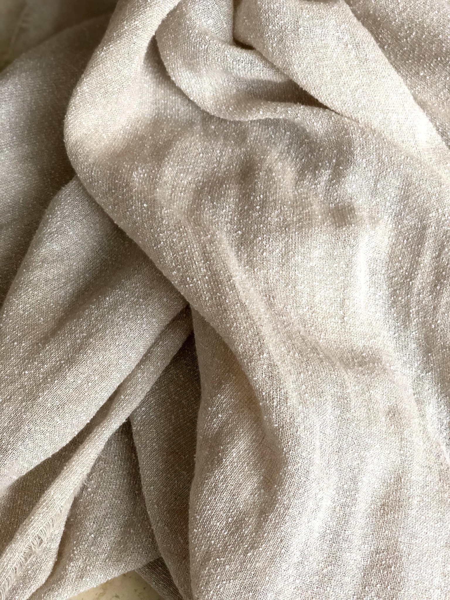 Grainy textured stonewashed linen/cotton blend curtains Pantoufle