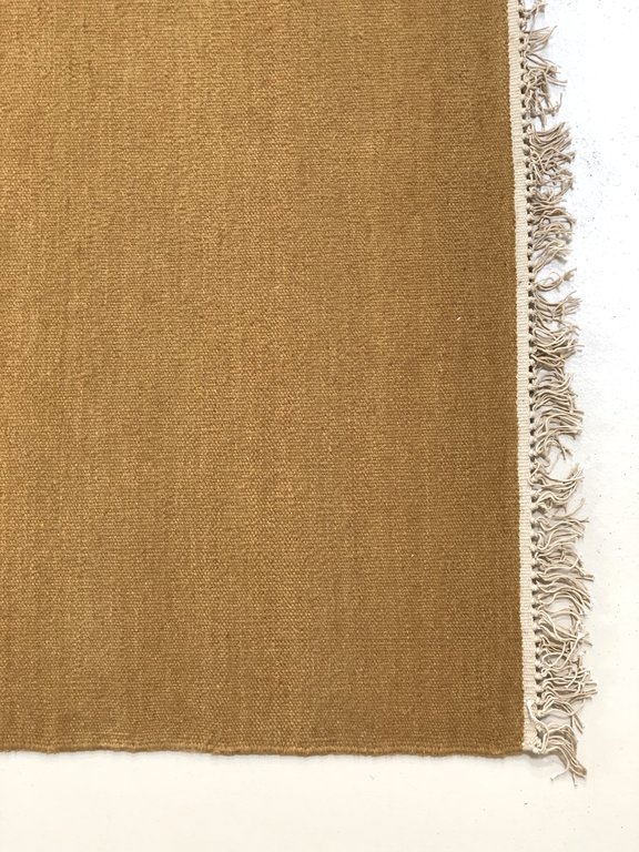 Hand spun Woolen Kelim rug with natural fringe