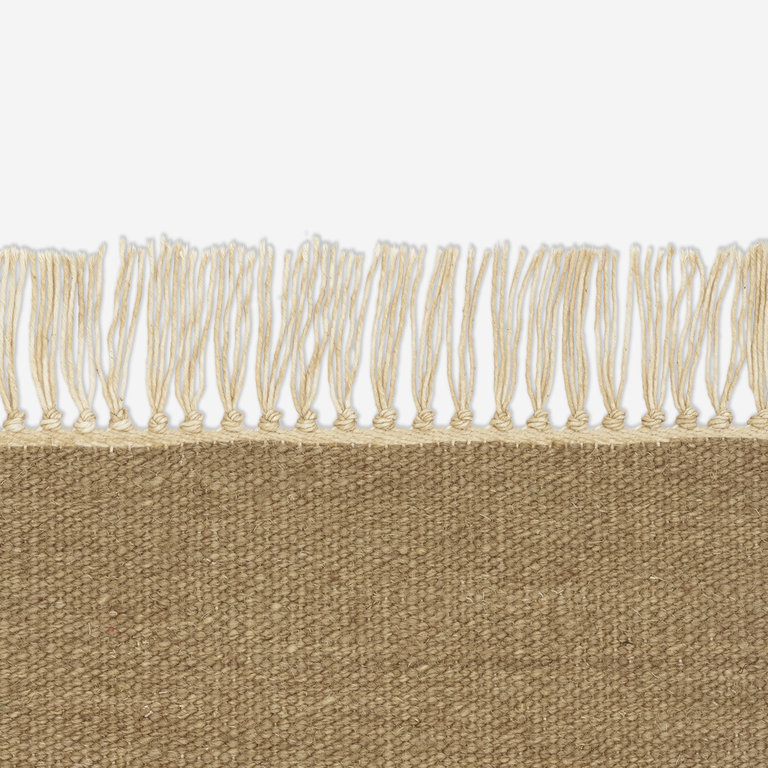 Hand spun Woolen Kelim rug with natural fringe