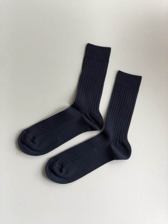 Condor  Condor Wide Ribbed Socks Navy Blue