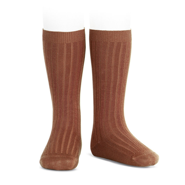 Condor  Wide Ribbed Knee High Children's Socks Rust