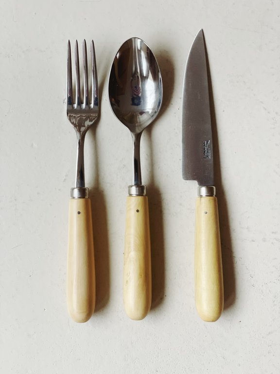 Pallarès Solsona Pallarès Solsona Handmade Stainless Steel & boxwood Set of Cutlery 21 cm