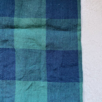 Green Navy Check Pillowcase 50 x 50 cm