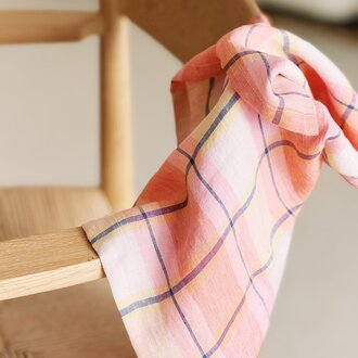 Pantoufle Dishtowel Summer Check Linen