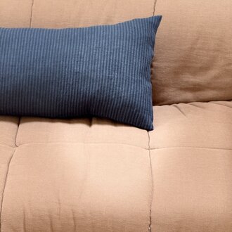 Dark Blue Striped Linen Pillowcase 30 x 60 cm