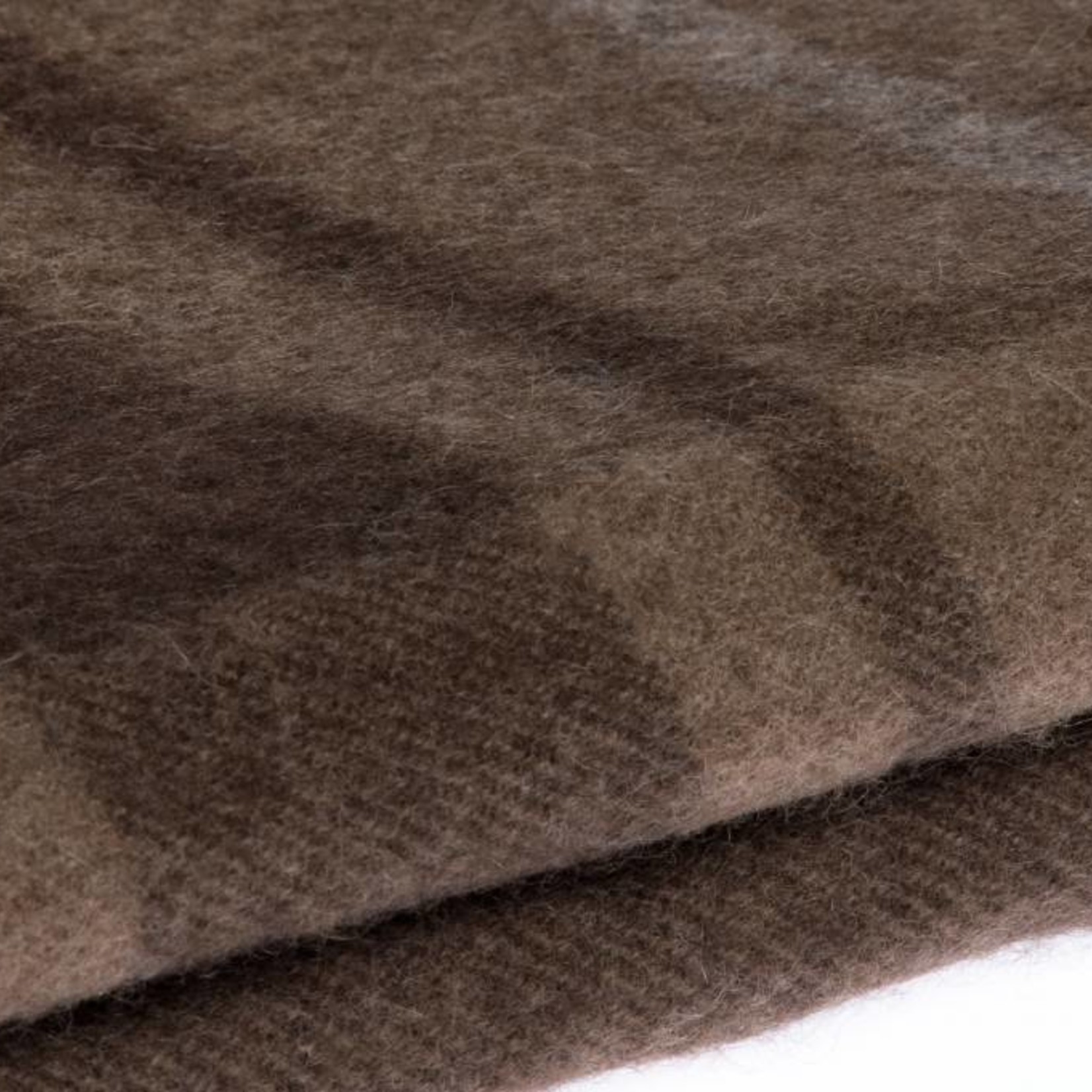 Mongoltextile - Decke aus Yakwolle - braun mit Streifen