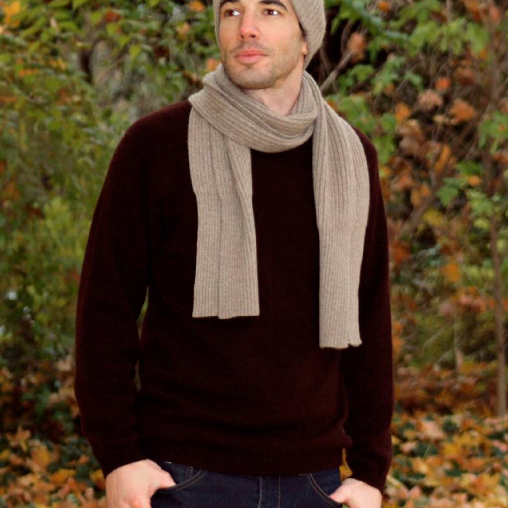 Odgo - Schal aus Yakwolle - naturbraun