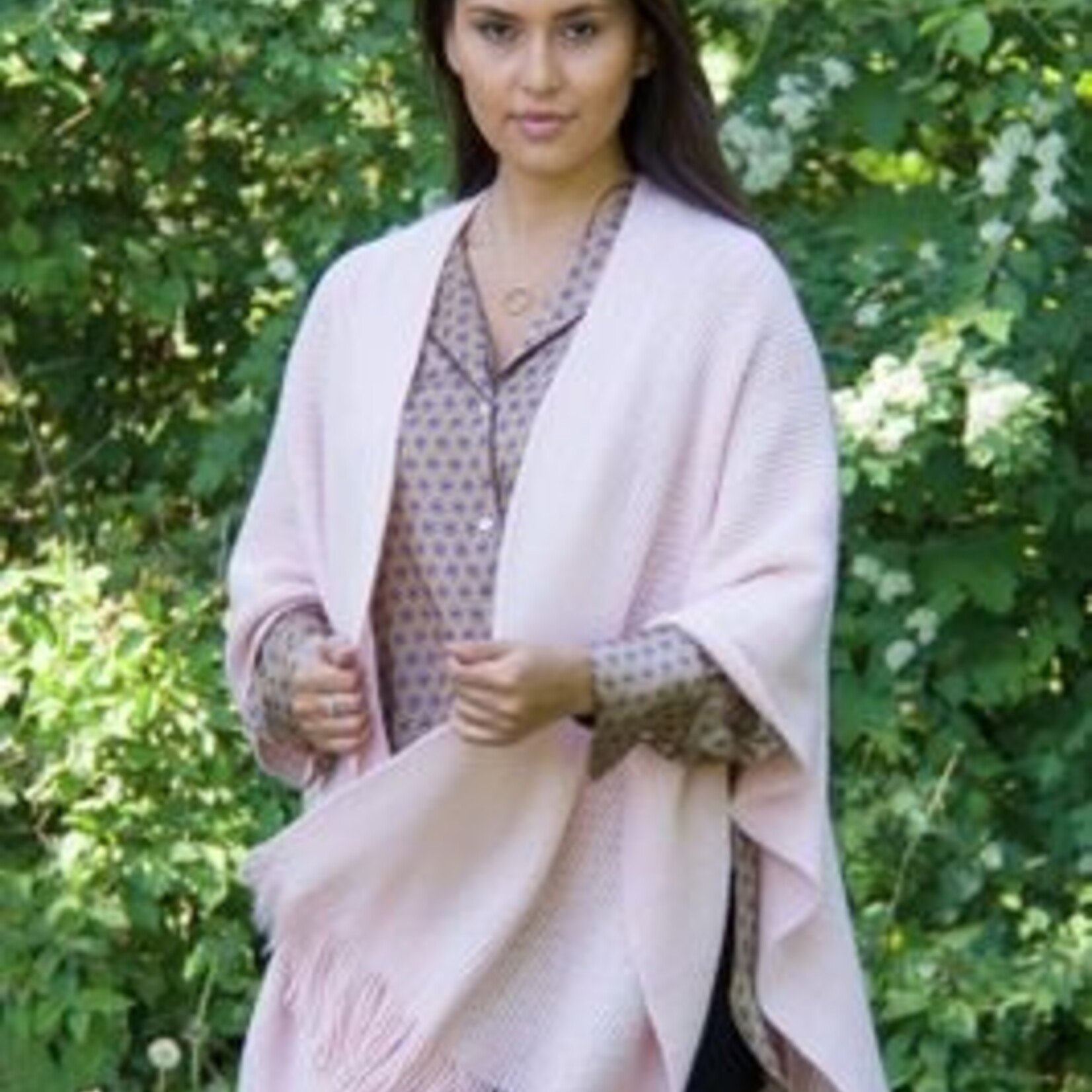 Lanoos Poncho Aus Kaschmir Rosa