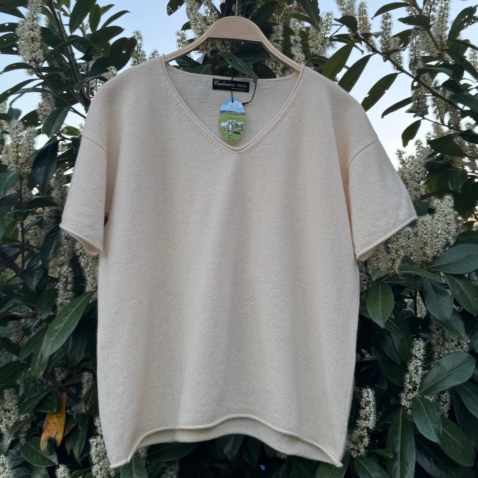 Odno - T-Shirt aus Kaschmir - Wollweiß