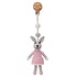 Sindibaba Pram clip with rattel bunny grey/pink