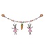 Sindibaba Stroller chain Bunny grey/rose with rattle