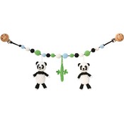 Sindibaba Stroller chain Panda white/black with rattle