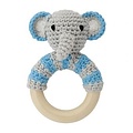 Sindibaba Rassel Elephant grey/blue am Holzring