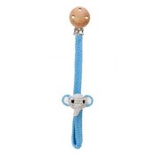 Sindibaba Pacifier clip with Elephant grey/blue