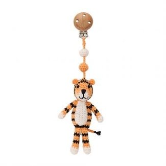 Sindibaba Kinderwagen-Clip / Rassel  mit Tiger