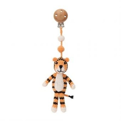 Sindibaba Pram clip / rattle with Tiger