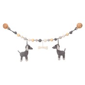Sindibaba Stroller chain Dog Lucky grey with rattle