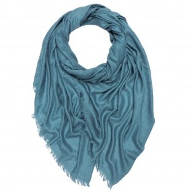 Scarf Grain Cotton / Wool blue teal