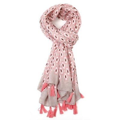 M&K Collection Schal Geo Tassel pink