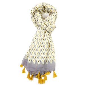 M&K Collection Schal Geo Tassel yellow