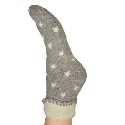 Joya Socks Woolmix extra thick Stars grey/cream