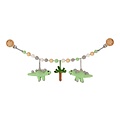 Sindibaba Stroller chain Dino green with rattle