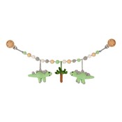 Sindibaba Stroller chain Dino green with rattle