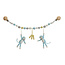 Stroller chain Monkey  blue with rattle