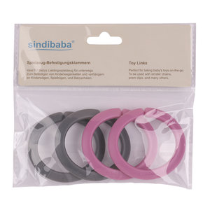 Sindibaba Spielzeug-Befestigungsklammern rosa/grau