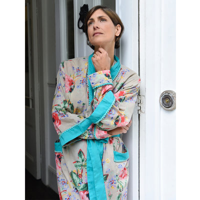 Powell Craft Dressing gown Floral Blush