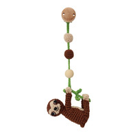 Sindibaba Baby Carriage Clip / rattle with Sloth Brown