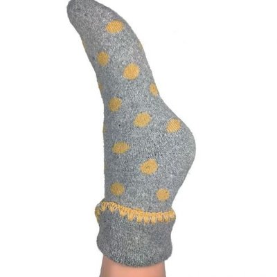 Joya Socks Woolmix extra thick Spots grey/yellow