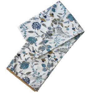 Powell Craft Schal Cotton Floral Blue/White