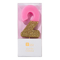 Talking Tables Glitter candle 2 pink