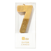 Talking Tables Glitter candle 7 gold