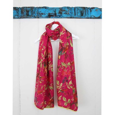 Powell Craft Scarve Cotton Bird hot pink