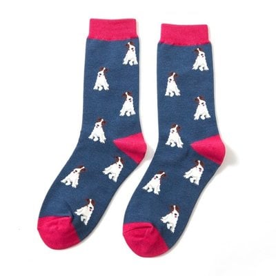 Miss Sparrow Socken Bamboo Fox Terrier navy