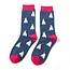 Miss Sparrow Socks Bamboo Fox Terrier navy