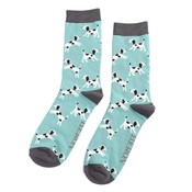 Miss Sparrow Mens Socks Bamboo Dalmatians turquoise