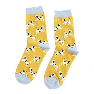 Miss Sparrow Socken Bamboo Dalmatians yellow